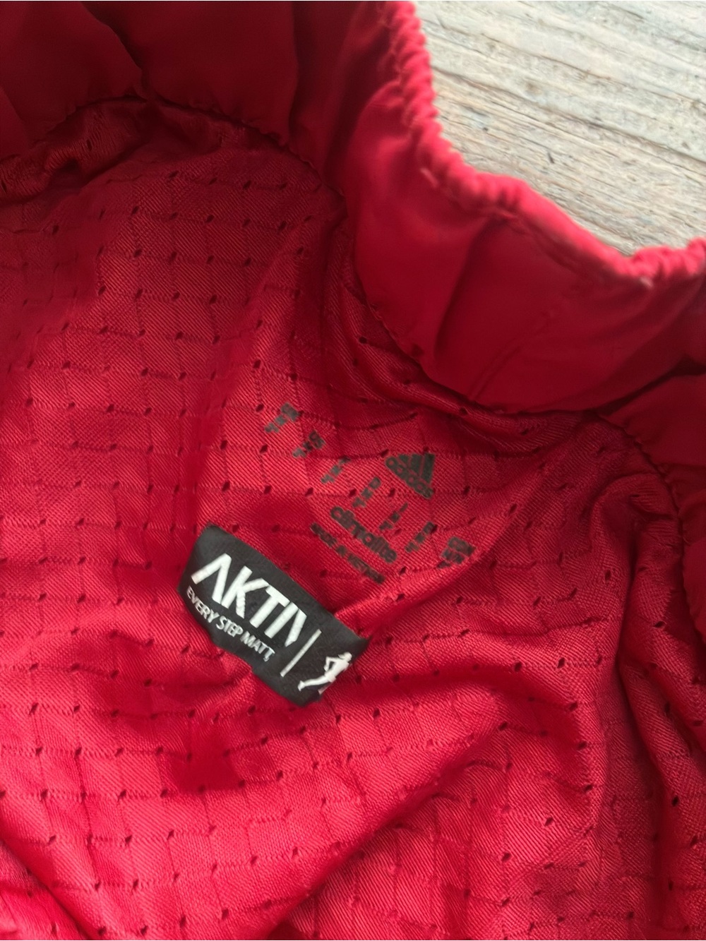 adidas Red Athletic Shorts with White Trim - Picture 2 of 4